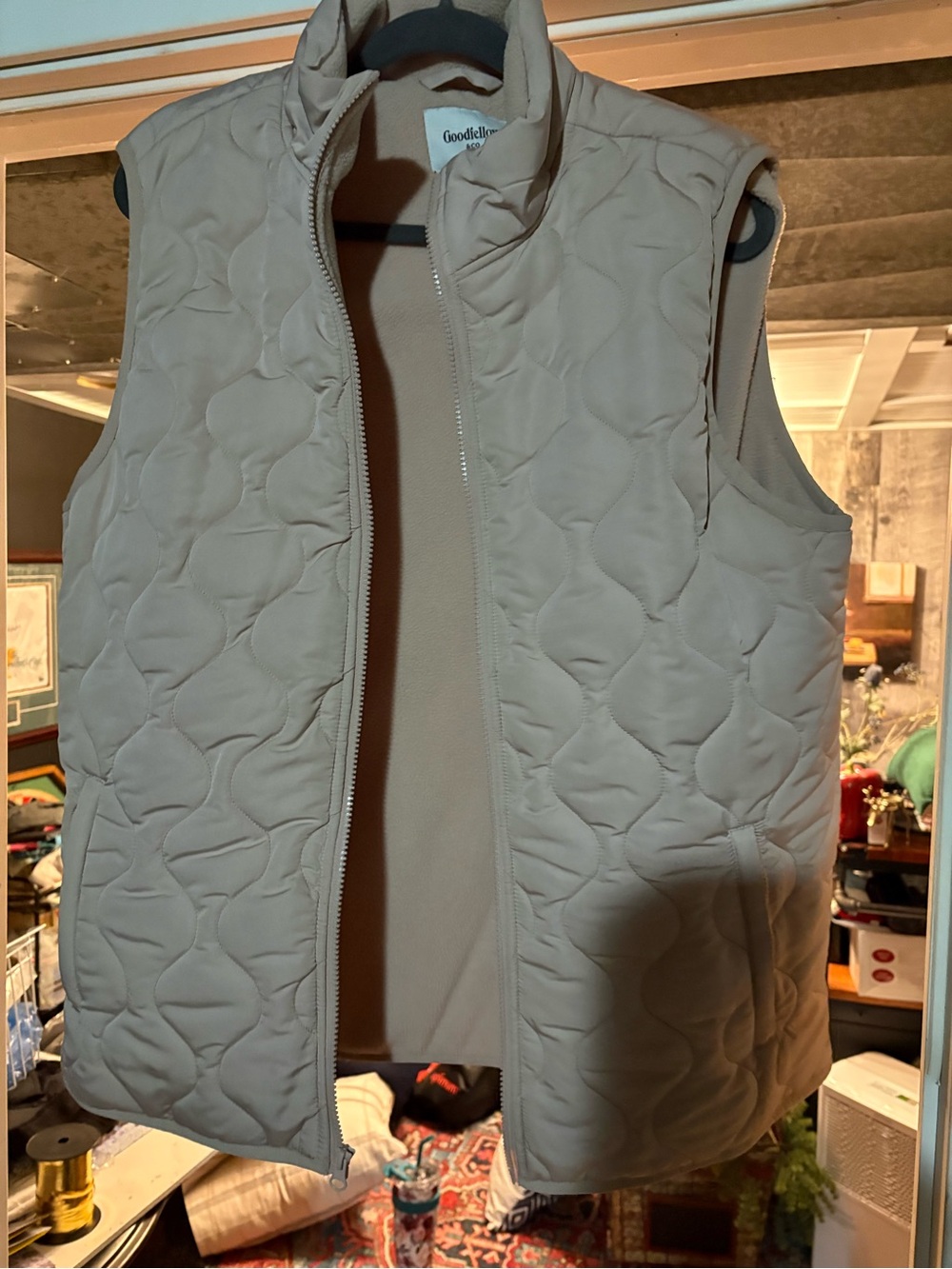 Goodfellow & Co Quilted Sleeveless Vest in Pale Pink